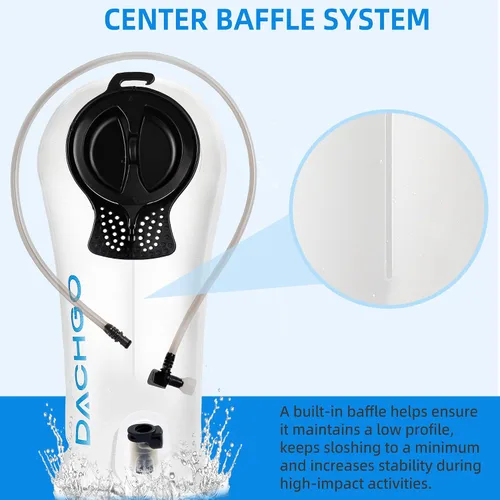 Vista 4 de Vejiga de hidratación, bolsa de agua de 1.5L 2L 3L para mochila de senderismo, depósito de agua de hidratación sin BPA y sin sabor, camping