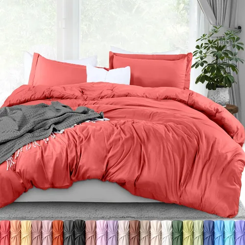 Vista 63 de Utopia Bedding Juego de funda de edredón tamaño individual - 2 piezas con cierre de cremallera - 1 funda de edredón 68X90 pulgadas y 1 funda de Beige