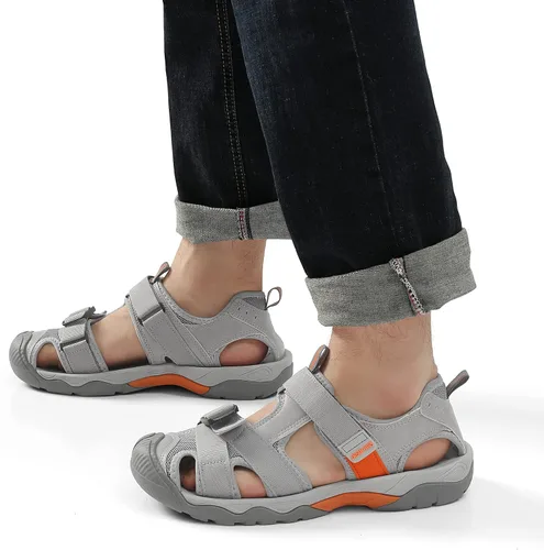Vista 5 de DREAM PAIRS Sandalias deportivas de senderismo al aire libre para hombre, puntera cerrada, atlética, aventura, playa, pescador, sandalias de agua
