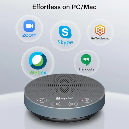 Vista 7 de Altavoz USB Plug & Play, micrófono de conferencia para oficina en Cancelación de ruido, ideal para zoom/equipos/Skype, clases en línea, llamadas