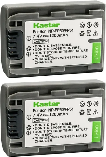 Vista 5 de Kastar Paquete de 1 batería NP-FP50 / NP-FP51 de 7.4 V 1200 mAh de repuesto para Sony DCR-HC40, DCR-HC41, DCR-HC42, DCR-HC43, DCR-HC44, DCR-HC46