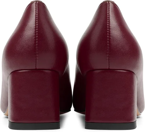 Vista 4 de Zapatos de tacón bajo grueso mate con punta cuadrada para mujer, 2.2 pulgadas