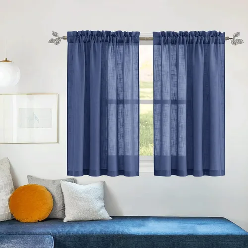 Vista 107 de RYB HOME - Cortinas de lino texturizado semitranslúcidas, privacidad media, filtro de luz, decoración de ventana para dormitorio/baño/sala de estar