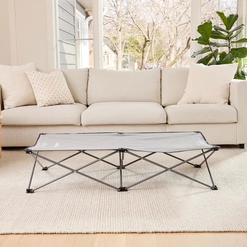 Vista 8 de Regalo My Cot - Cama portátil extralarga, incluye una sábana bajera, gris, 54 x 28 x 12 pulgadas, paquete de 1 unidad