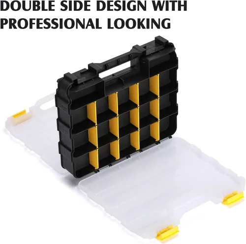 Vista 5 de MIXPOWER Organizador de doble cara de 34 compartimentos con polímero resistente a los impactos y separadores de plástico extraíbles personalizables