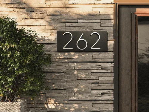 Vista 5 de Números de casa Número de dirección disponible en modo vertical y horizontal Número de dirección Placa de dirección de la casa Regalo