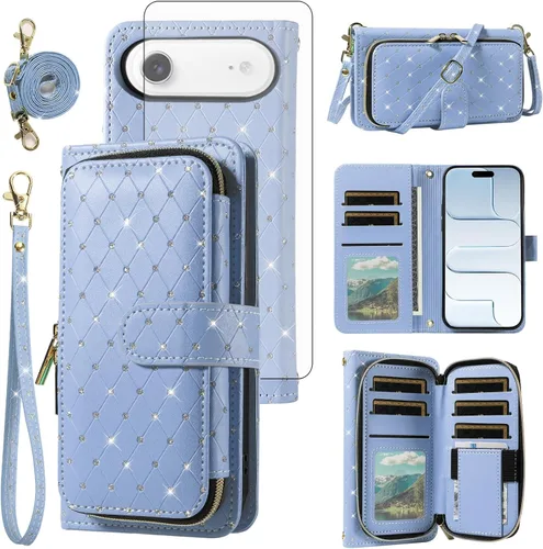 Vista 131 de Funda para teléfono iPhone 6 6S con cremallera y protector de pantalla con protector de pantalla, correa de cordón cruzado, ranura para iPhone 6 Six
