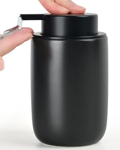 Vista 10 de BosilunLife Dispensador de jabón de espuma – Dispensador de espuma de cerámica para lavado de manos para baño, dispensador de jabón pequeño moderno