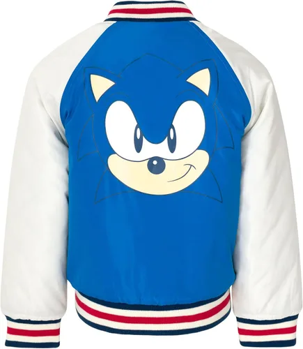 Vista 3 de SEGA Sonic the Hedgehog - Chaqueta universitaria con cremallera para niños pequeños y grandes, tallas (4-14-16)