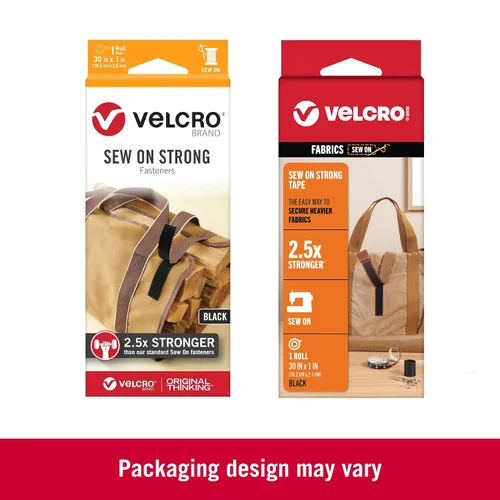 Vista 2 de VELCRO Brand Cinta de tela fuerte para coser Rollo de 30 pulgadas, negro