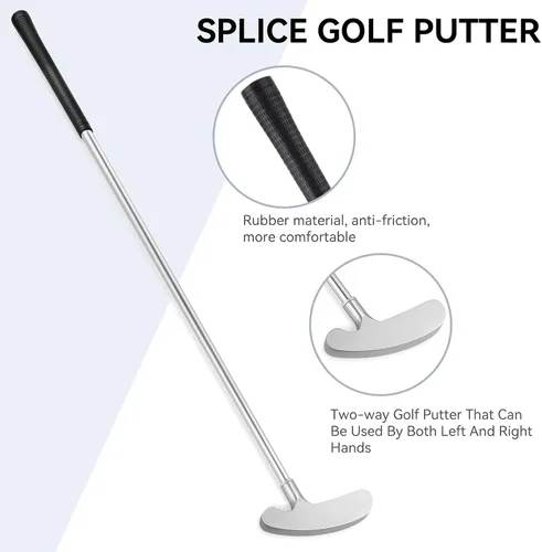 Vista 3 de Putters de golf, putters bidireccionales para hombres, mujeres, adultos, diestro/zurdo, juego de miniclub de golf para niños, adolescentes con 2