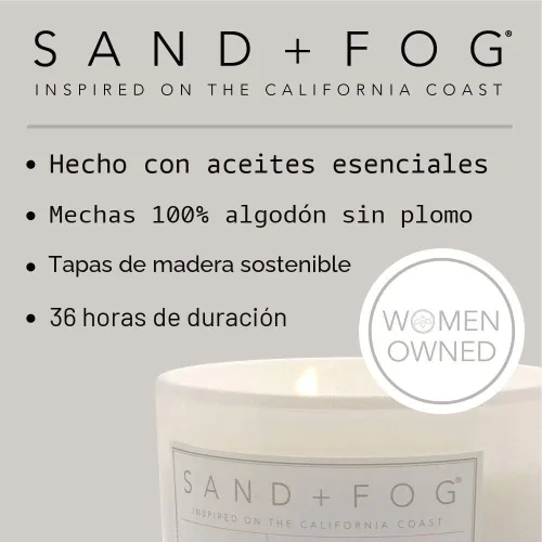 Vista 9 de Sand + Fog Vela perfumada – California Beach House – Aromas y tamaños adicionales – Mecha 100% algodón sin plomo – Velas de lujo para ambientar