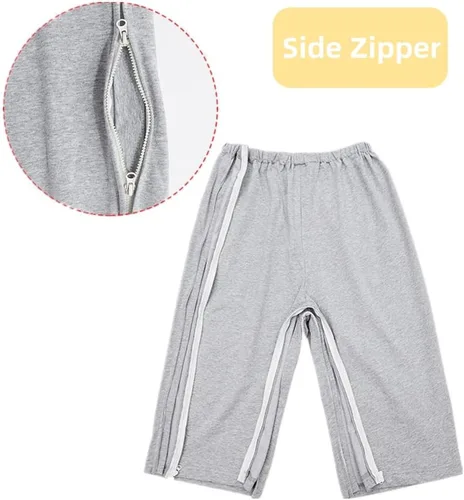 Vista 4 de WEEOATAR Ropa para pacientes postrados en cama,Pantalones postoperatorios abiertos completos,Pantalones de atención al paciente,Ropa