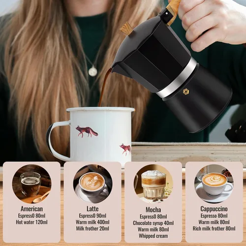 Vista 155 de Cafetera clásica de aluminio para 3 tazas Azul