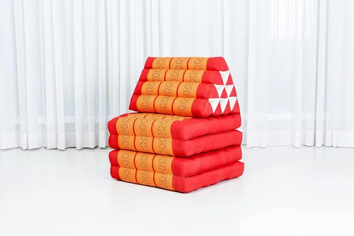 Vista 5 de Leewadee Cómodo colchón japonés de suelo, cama tailandesa con cojín triangular, colchón futón, tapete de masaje tailandés extra largo, 89 x 20 Sf02