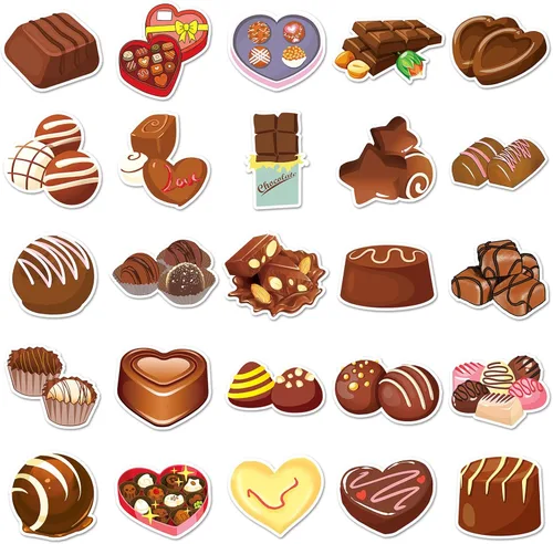 Vista 3 de Calcomanías temáticas de chocolate para adolescentes, adultos, amantes de los postres, entusiastas de los aperitivos, vinilo impermeable