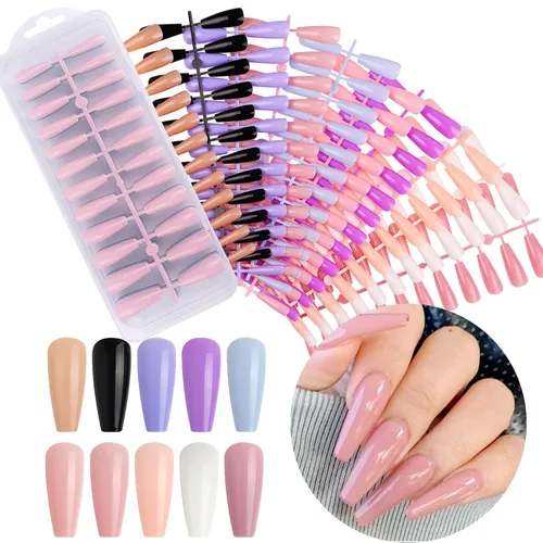 Vista 12 de Puntas de uñas en forma de almendra para uñas acrílicas, profesionales, 500 unidades, uñas postizas transparentes mate, uñas postizas francesas
