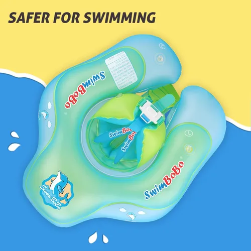 Vista 5 de Baby Swimming Float Kids Inflatable Swim Ring with Safety Support Bottom Swimming Pool Accessories for 3-36 Months
