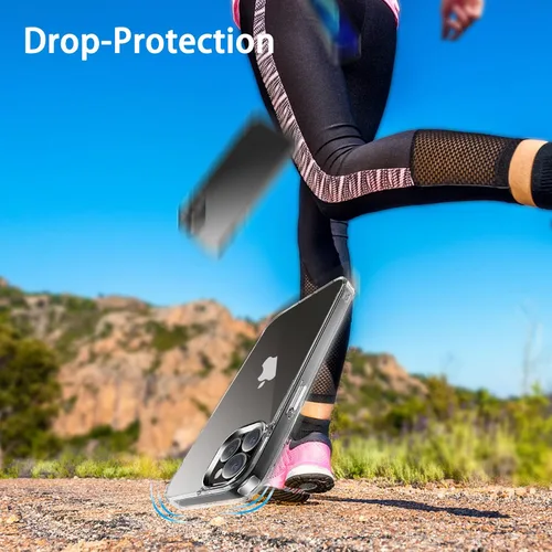 Vista 7 de JJGoo Compatible con iPhone 13 Pro Max, transparente, a prueba de golpes, delgada, antiarañazos, carcasa protectora de policarbonato duro