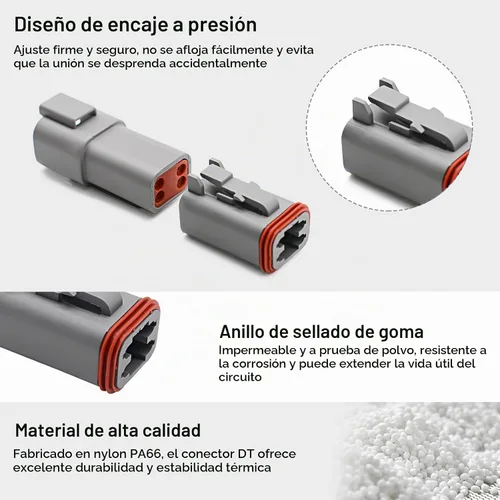 Vista 3 de Kit de conectores DT Deutsch gris de 452 piezas, 2 3 4 6 8 12 pines, impermeable, herramienta de extracción de conector DT, herramientas