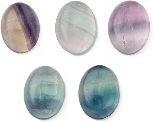 Vista 24 de Crafans Flat Back Gemstone Oval Cabochons Natural Stone Cabochons Healing Power Stone Chakra Crystal for Crafts DIY Jewelry Making Supplies