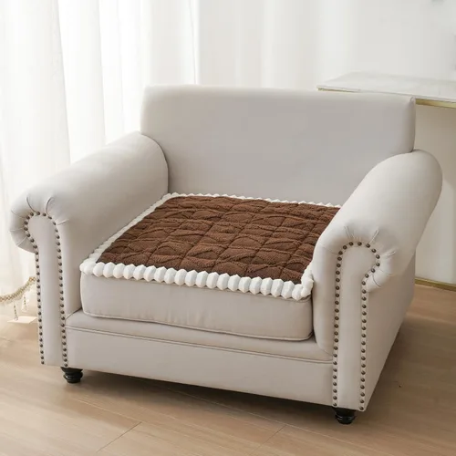 Vista 15 de Fundas de Reposabrazos de Sofá Antideslizantes, Funda Lavable de Respaldo de Sillón Suave, Fundas Gruesas y Peludas para Reposabrazos de Sofá