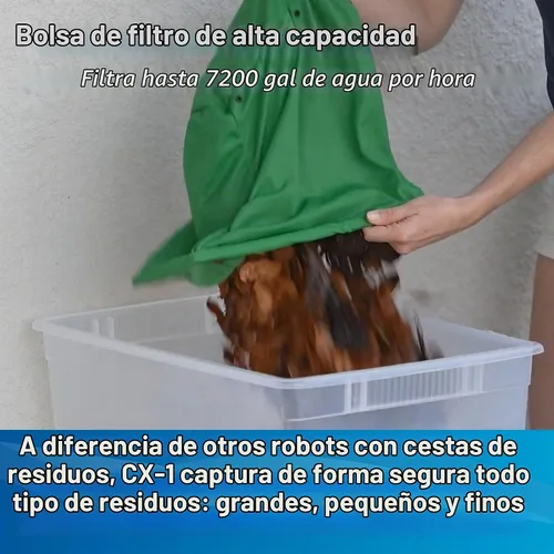 Vista 6 de POOL BLASTER CX-1 - Limpiador robótico inalámbrico para piscinas, aspiradora automática para piscinas enterradas y sobre el suelo, aspiradora