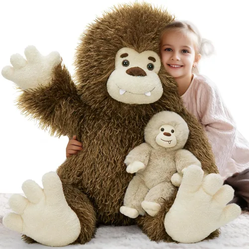 Vista 12 de MorisMos Oso de Peluche Gigante Animal de Peluche con Osos Bebé, 35.4'' Oso Grande de Peluche Mamá, 3 Pequeños Osos de Peluche Animales de Peluche a