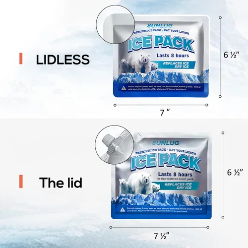 Vista 2 de Paquetes de hielo para enfriadores, paquetes de hielo reutilizables para enfriadores, paquetes de congelador de larga duración para bolsa