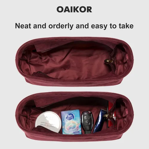 Vista 5 de Organizador de bolso para bolsos, organizador de bolsa de terciopelo para bolso, se adapta a LV Carryall PM y más. (PM-terciopelo rojo vino)
