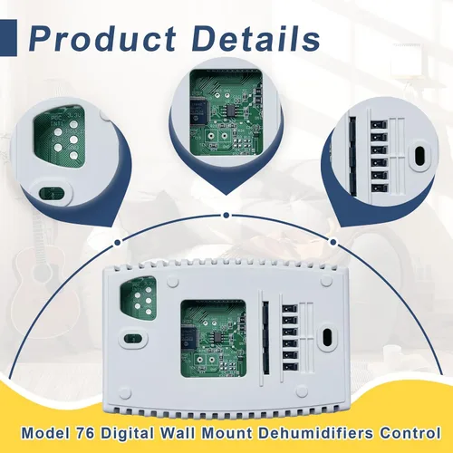 Vista 4 de 76 Control digital de deshumidificador de montaje en pared, compatible con deshumidificadores AprilAire 1700/1800/E-Series para todo el hogar