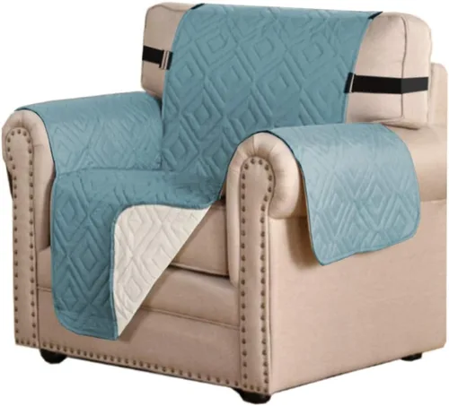 Vista 49 de H.VERSAILTEX Funda reversible para silla, protector de muebles antideslizante, resistente al agua, con correas elásticas de 2 pulgadas