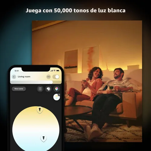 Vista 3 de Bombillas LED inteligentes Philips Hue BR30 85W - Ambiente blanco - Pack de 4 - 1200 lúmenes - E26 - Interior - Control con aplicación - Compatible