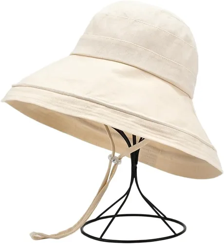 Vista 3 de Sombrero de ala ancha para mujer, para pesca, plegable, UPF 50+, protección solar UV, gorra de playa, gorra de verano con borde con alambre
