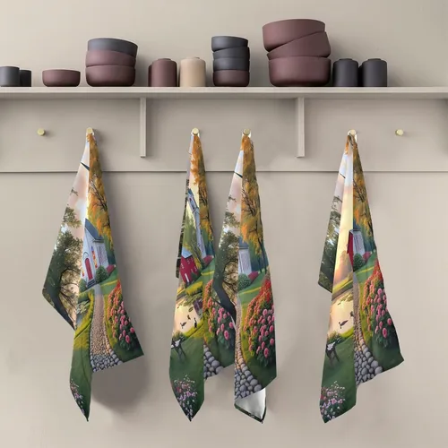 Vista 5 de GAIREG Paños de cocina retro para hornear, 28 x 18 pulgadas, toallas de mano impresas absorbentes