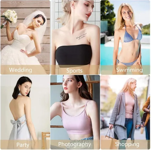 Vista 7 de Adhesive Bra, Breast Lift Strapless Backless Silicone Bra Nippless Covers Push Up Self Invisible Sticky Bra for Women
