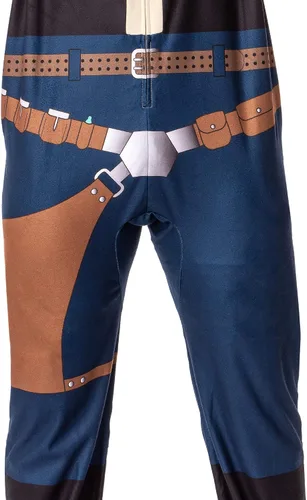 Vista 2 de INTIMO Star Wars - Disfraz de personaje de Han Solo para hombre, traje de dormir sin pies