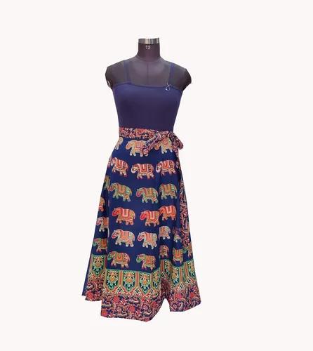 Vista 3 de Gajanad Artistry Falda envolvente de algodón para mujer