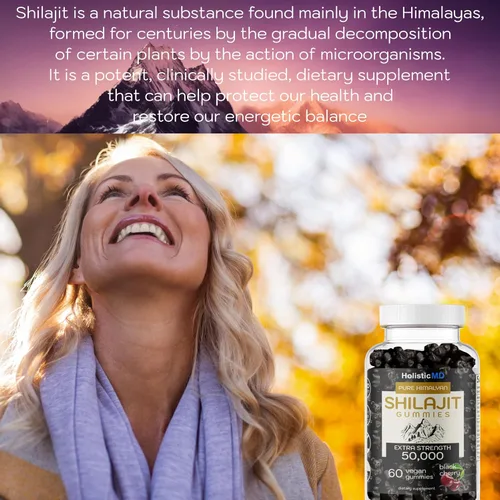 Vista 8 de Shilajit - Gomitas para hombres y mujeres, resina pura del Himalaya extra fuerte 50,000 para apoyar el metabolismo, Ashwagandha Siberian Chaga 2