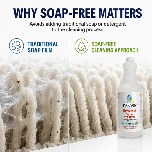 Vista 4 de Soap Free Procyon 12 cada uno- 1 estuche- 32 oz. Botellas extremas! Limpiador concentrado de alfombras pre-Sray. Úselo para limpieza