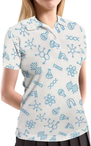 Vista 5 de Polomore Womens Golf Shirt Teacher Outfits for Women Teacher Shirts Teacher Gifts Teacher Polo Science Teaching Lovers Gifts