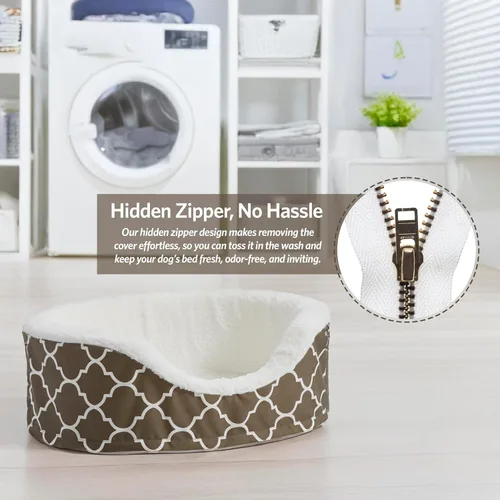 Vista 4 de MidWest Homes for Pets Orthoperdic - Cama para mascotas con protector de tela de teflón, XS marrón