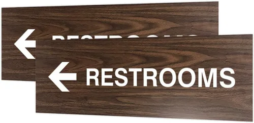 Vista 58 de Signs ByLITA Basic Restrooms - Letrero direccional para pared o puerta (negro), pequeño (paquete de 1)