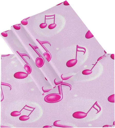 Vista 3 de Personalizado Dibujos Animados Rosa Notas Mat con Placa de Primavera Reutilizable Mantel Individual para Bebé Conjunto de 6 12 x 18 para Mesa