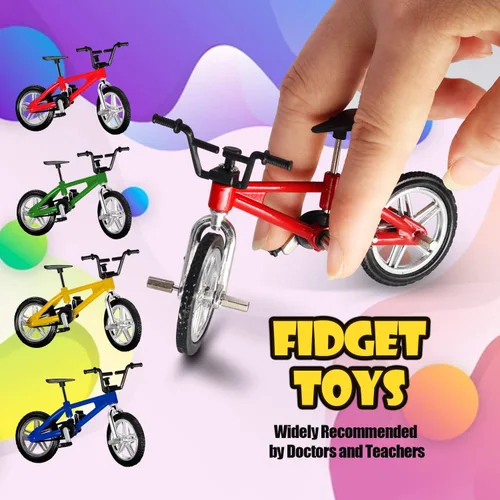 Vista 2 de Novelty Place Mini Finger Bike – Juego de bicicleta en miniatura para niños y adultos – Colección de modelos de bicicleta de metal Decoración – 4
