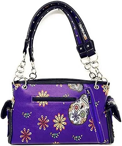 Vista 3 de Texas West - Bolso de mano para mujer, diseño de calavera, multicolor