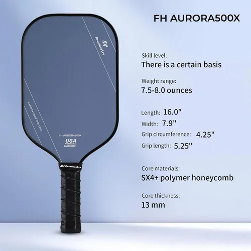 Vista 2 de Raqueta de pickleball FH-500 T700, raqueta de pickleball ofensiva de 0.551 in de grosor a dos manos, velocidad y control