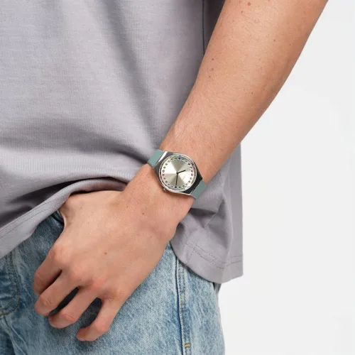 Vista 3 de Swatch Colección Reloj de cuarzo Skin Irony Gleam Team, Gris