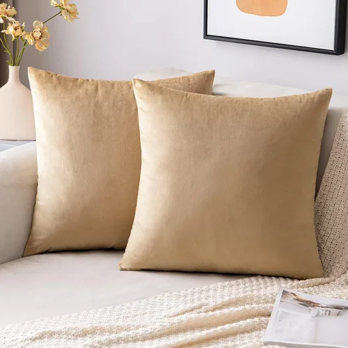Vista 12 de EMEMA - Paquete de 2 fundas de almohada de terciopelo decorativas, fundas de cojín cuadradas suaves y sólidas para sofá, dormitorio, silla, Verde