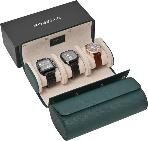 Vista 21 de ROSELLE Funda de reloj individual para hombre y mujer - Estuche de viaje Negro-1